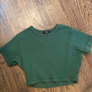 Vans Forest Green Ribbed Crop Top women’s size S